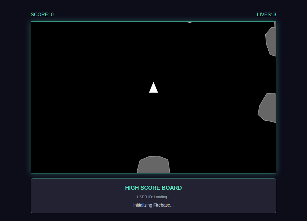 Screenshot of Cosmic Assault asteroid shooter gameplay