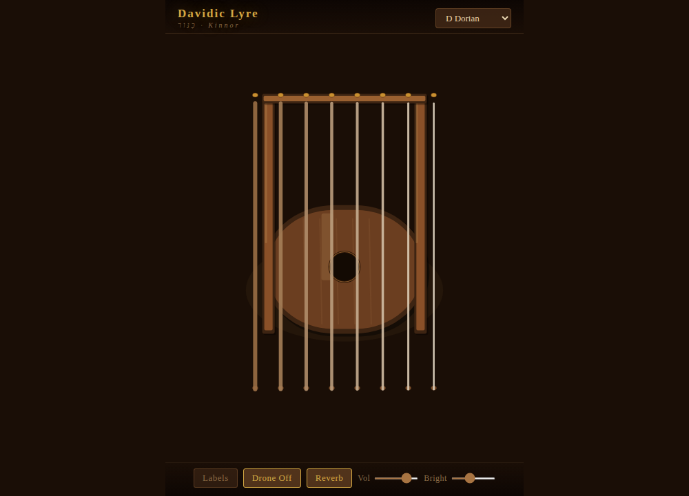 Screenshot of the Davidic Lyre instrument