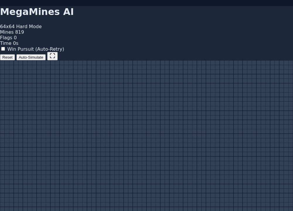 Screenshot of Mega Minesweeper AI gameplay