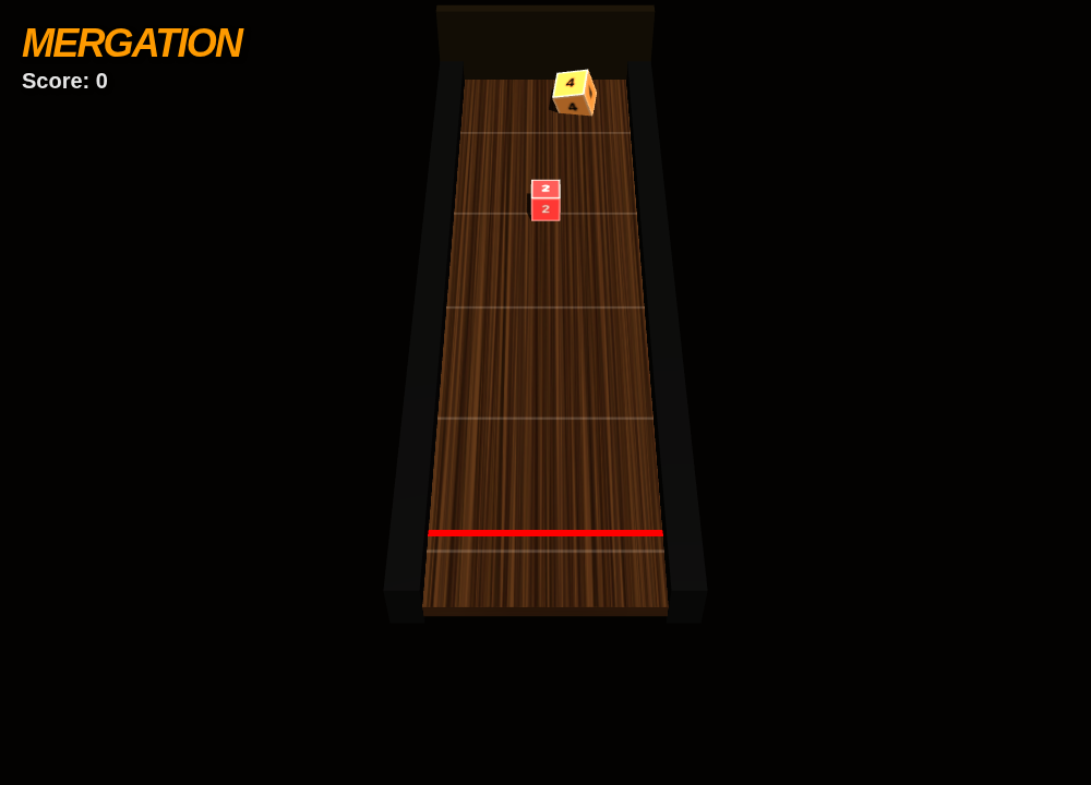 Screenshot of Mergation 3D shuffleboard gameplay