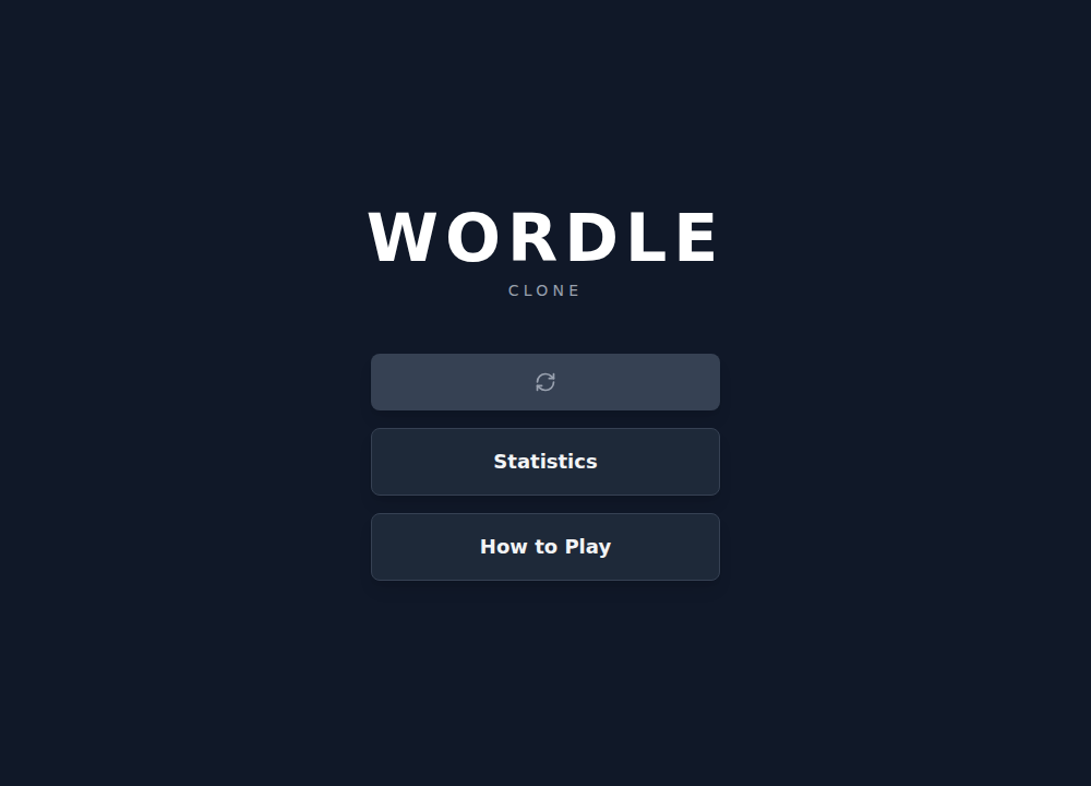 Screenshot of the Wordle Clone start screen